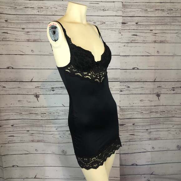 Vintage Victoria secrets Lace shapewear dress bundle of 2 in black & white 32 B - Picture 2 of 12